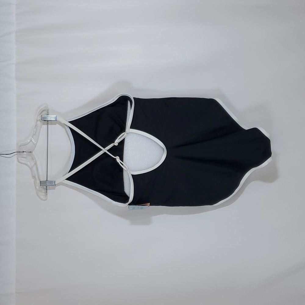 Shade & Shore Woman's Contrast Binding Highneck Full Coverage Tummy Control - Picture 8 of 15